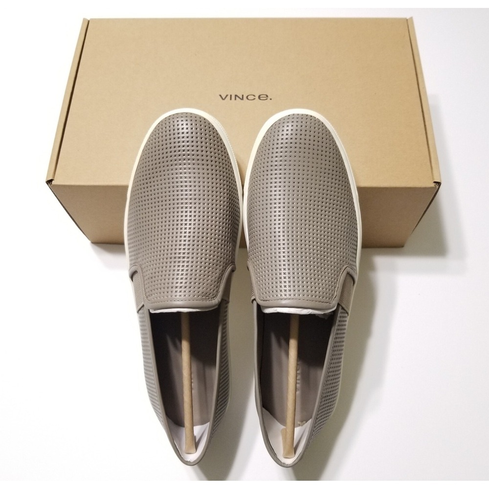 Vince Blair 5 Perforated Leather Slip On Sneakers Woodsmoke NIB Size 9.5 $199